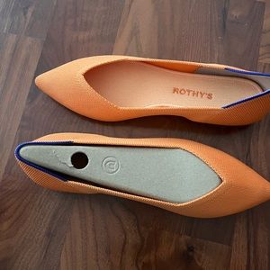 Rothy’s “the point “use one or two times recycle material, washable orange 9 1/2
